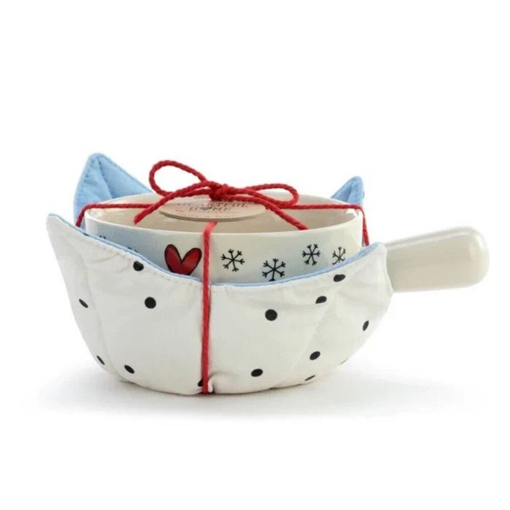 Snowflake Soup Crock & Cozy Gift Set Heartful Home by Tracy Pesche NWT